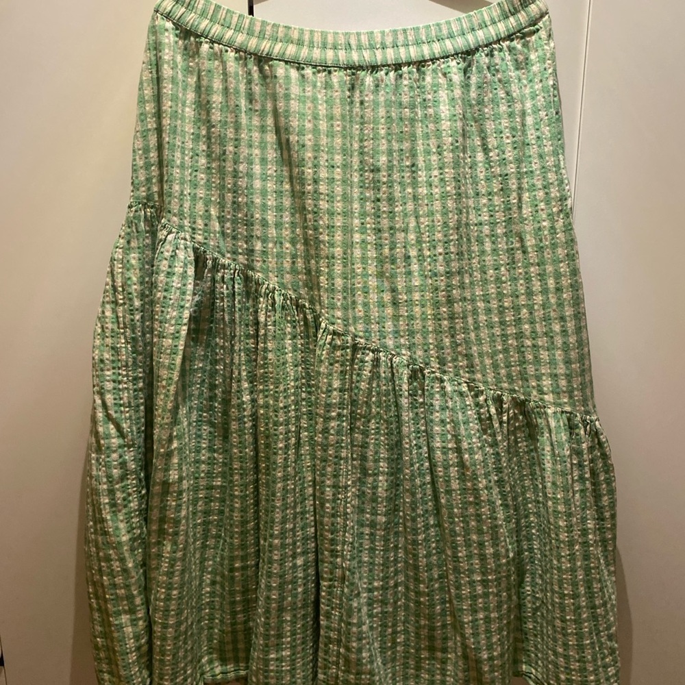 Green Gingham Women's Skirt